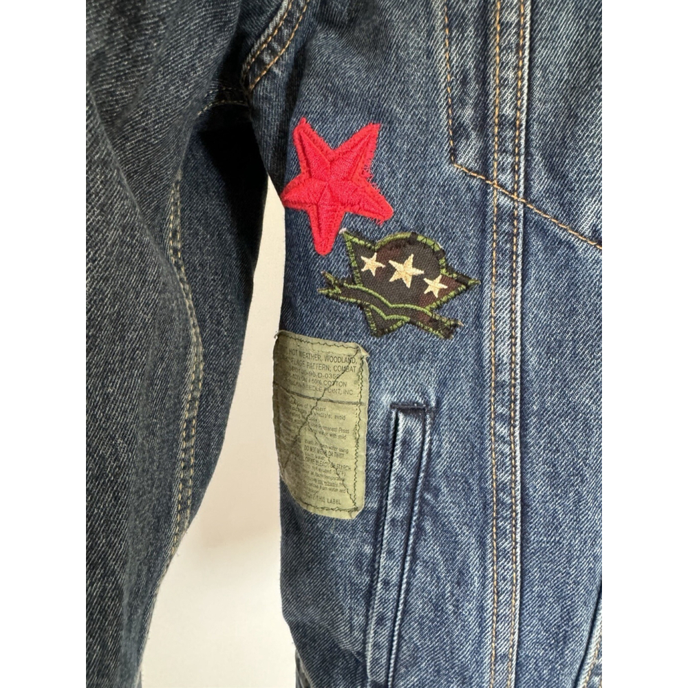 Levi’s Women’s Denim Jacket M Custom Los Angeles Patchwork Retro Style - Picture 10 of 16